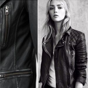 All Saints black Leather Moto jacket size 6